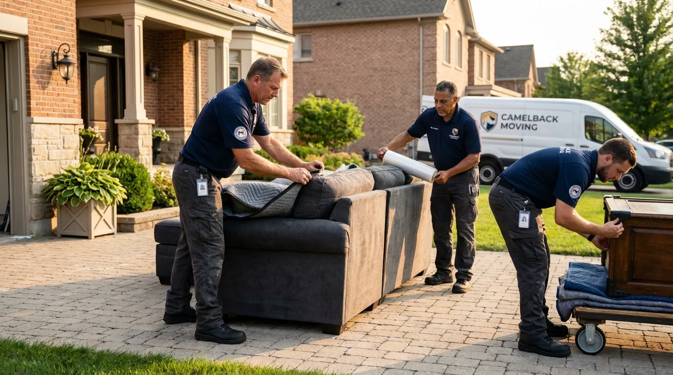 Large estate moving crew wrapping furniture in Buffalo, WV